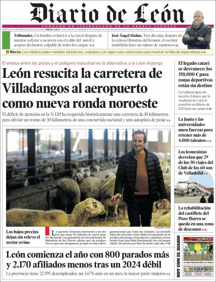 Portada de Diario de León (España)
