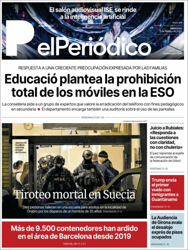Portada de El Periódico (España)