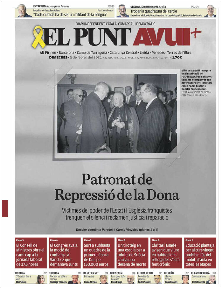 Portada de El Punt Avui (España)