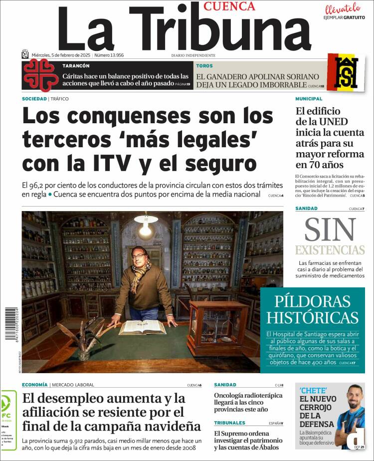 Portada de La Tribuna de Cuenca (España)
