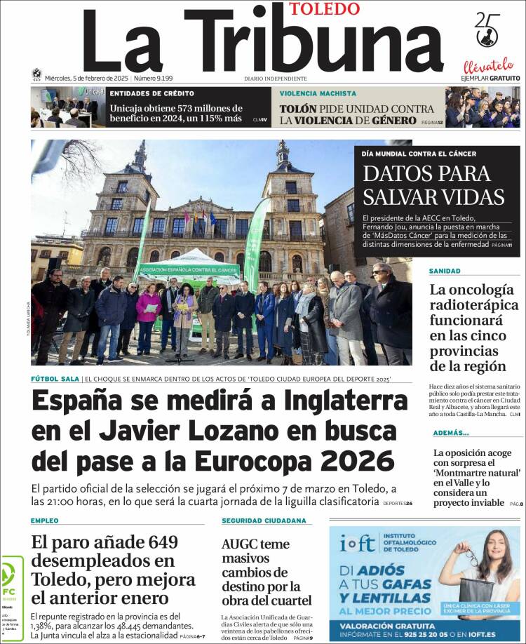 Portada de La Tribuna de Toledo (España)