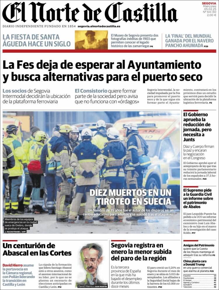 Portada de Norte de Castilla - Segovia (España)