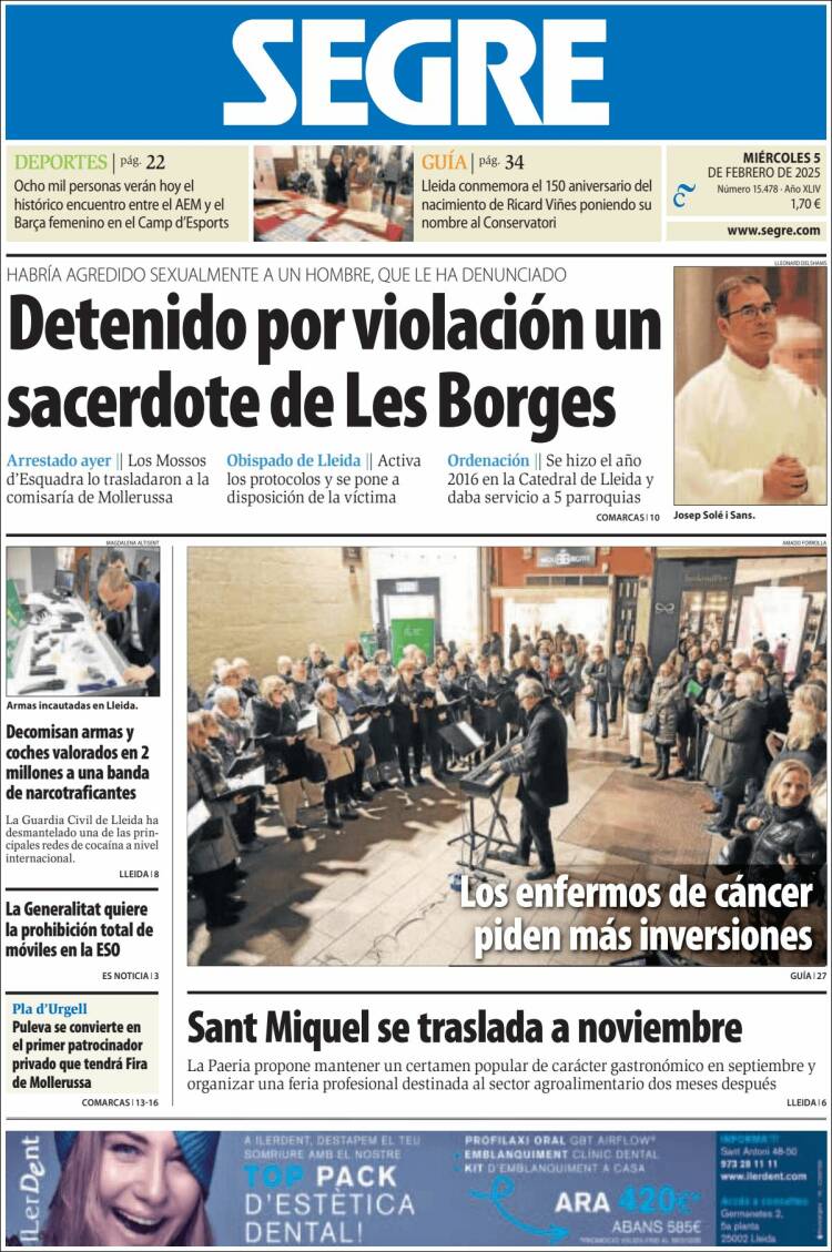 Portada de Segre  (Spain)