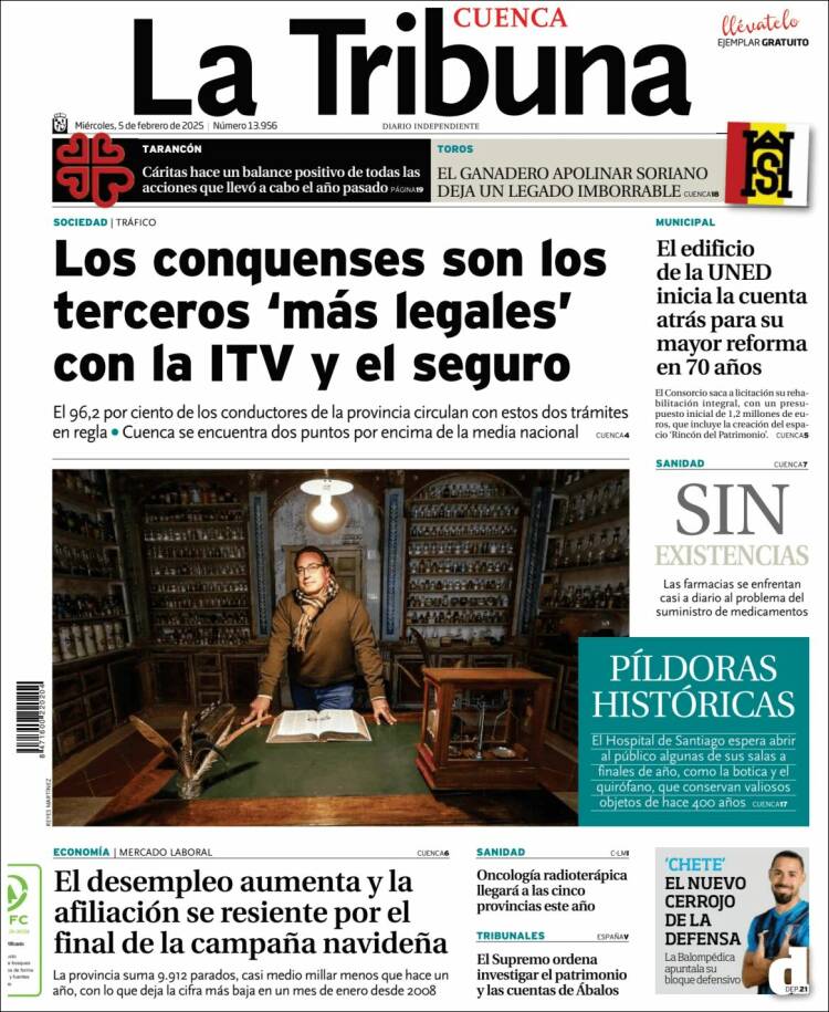 Portada de La Tribuna de Cuenca (España)