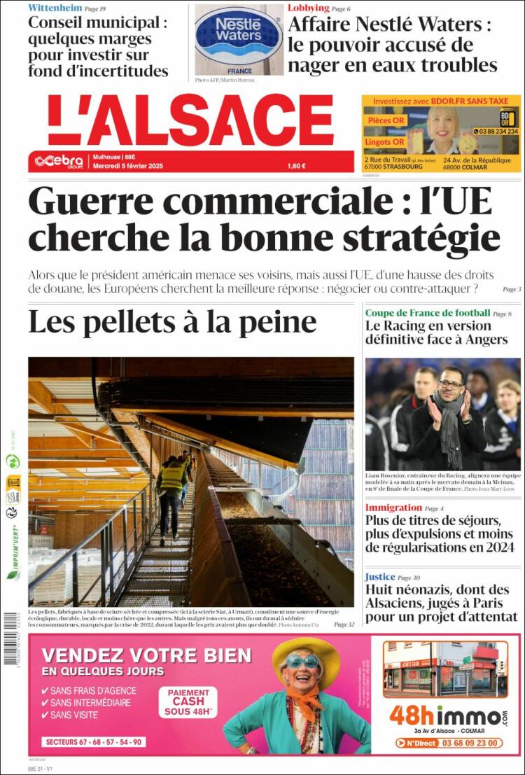 Portada de Journal L'Alsace (France)