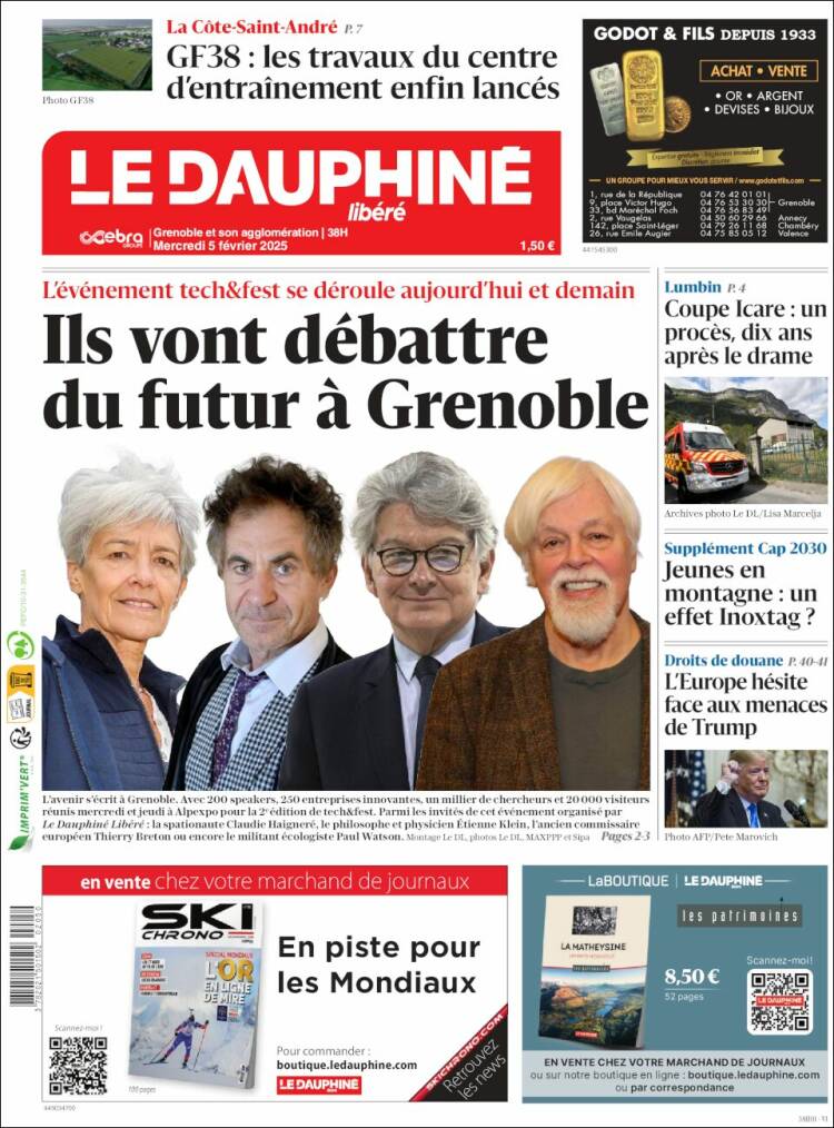 Portada de Le Dauphiné Libéré (Francia)