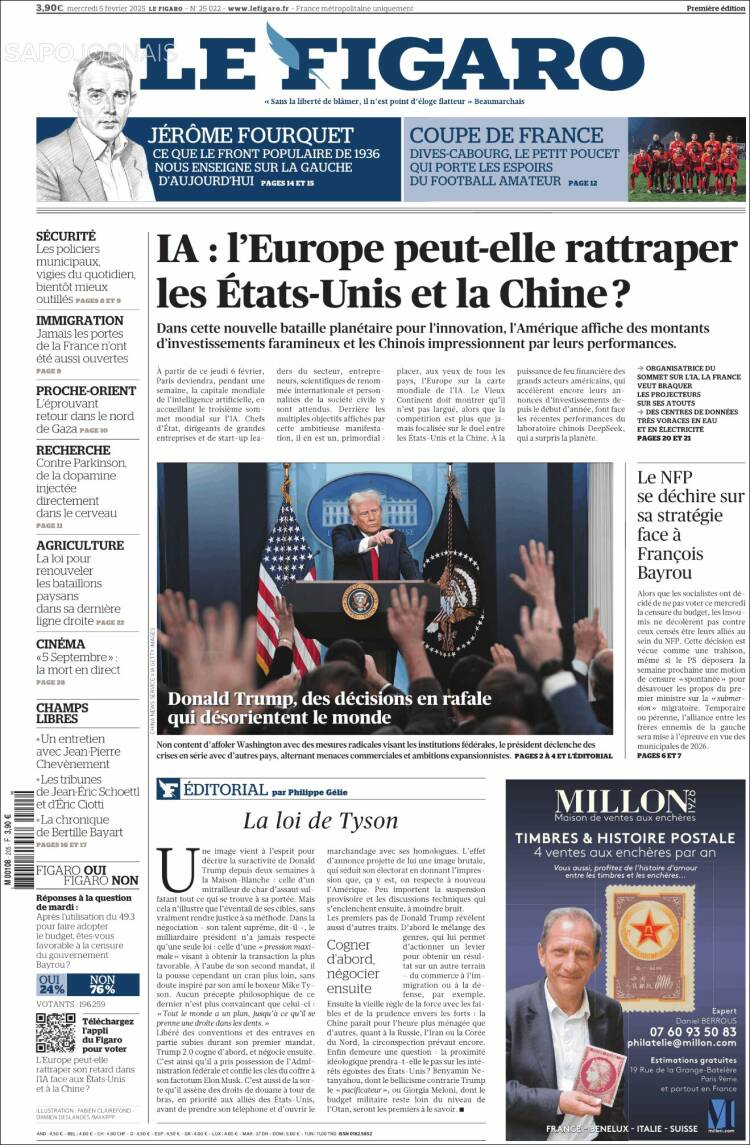 Portada de Le Figaro (Francia)