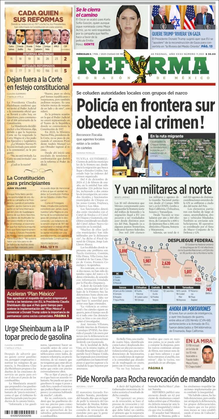 Portada de Reforma (México)