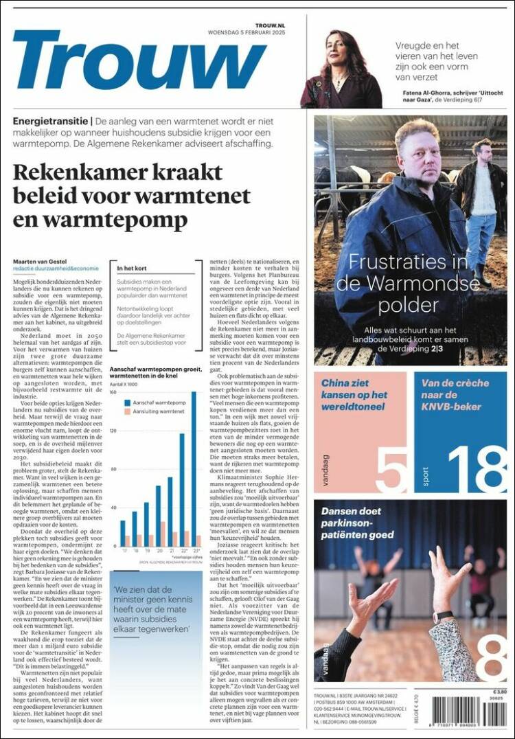 Portada de Trouw (Pa&iacute;ses Bajos)