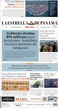 Portada de La Estrella de Panamá (Panamá)
