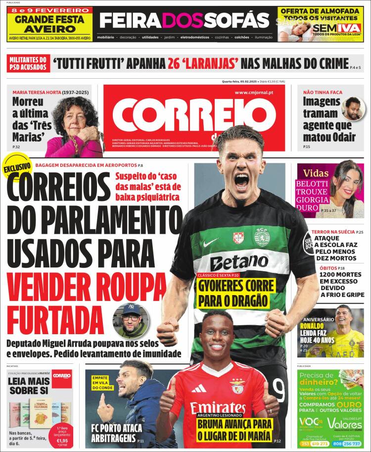 Portada de Correio da Manhã (Portugal)