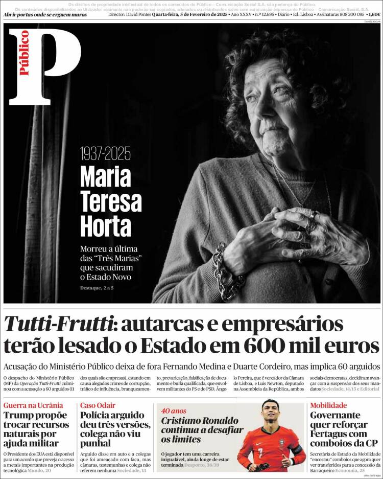 Portada de Público (Portugal)