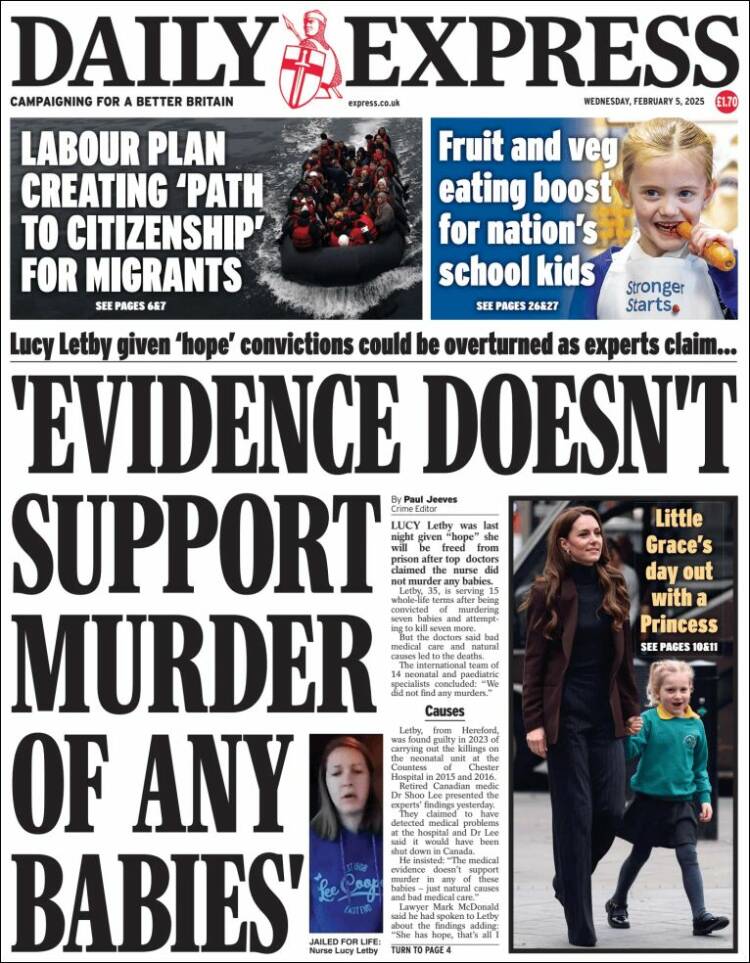Portada de Daily Express (Reino Unido)
