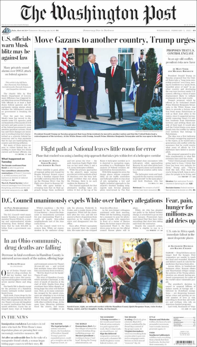 Portada de The Washington Post (USA)