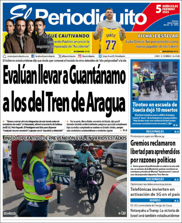 Portada de Periodiquito de Aragua (Venezuela)