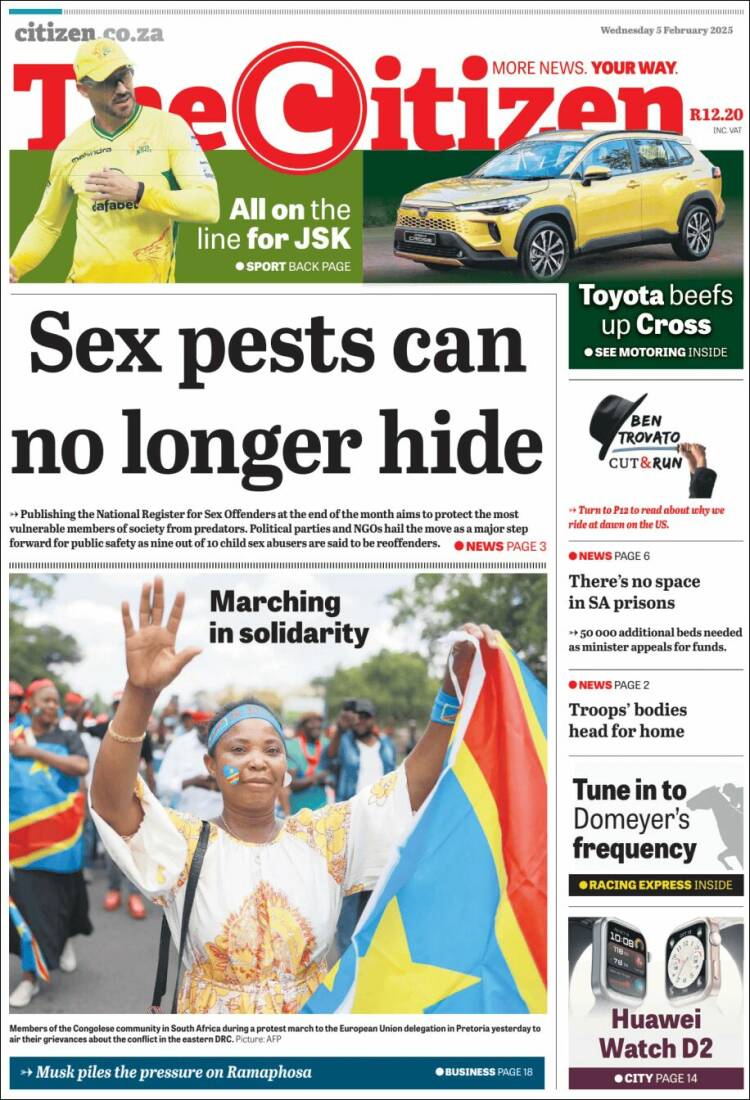 Portada de The Citizen (Sud&aacute;frica)