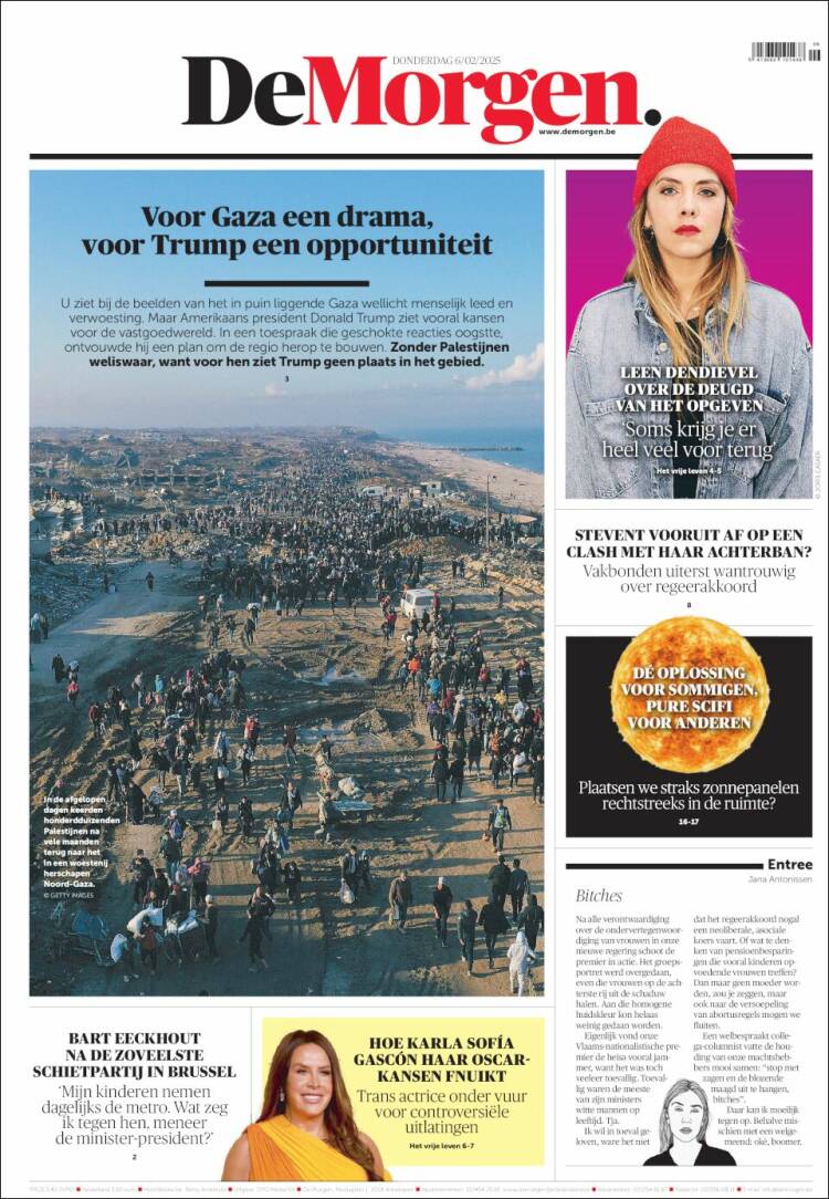 Portada de De Morgen (B&eacute;lgica)
