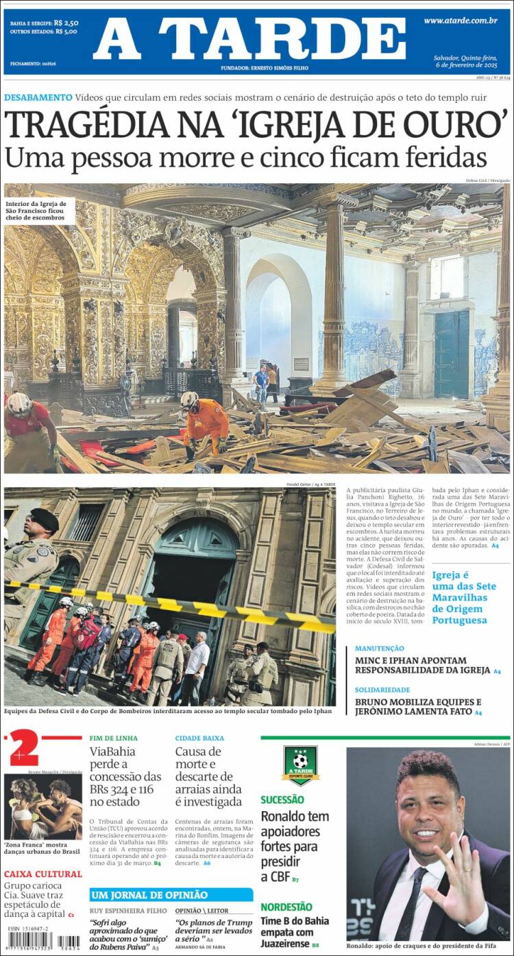 Portada de Diário A Tarde (Brasil)