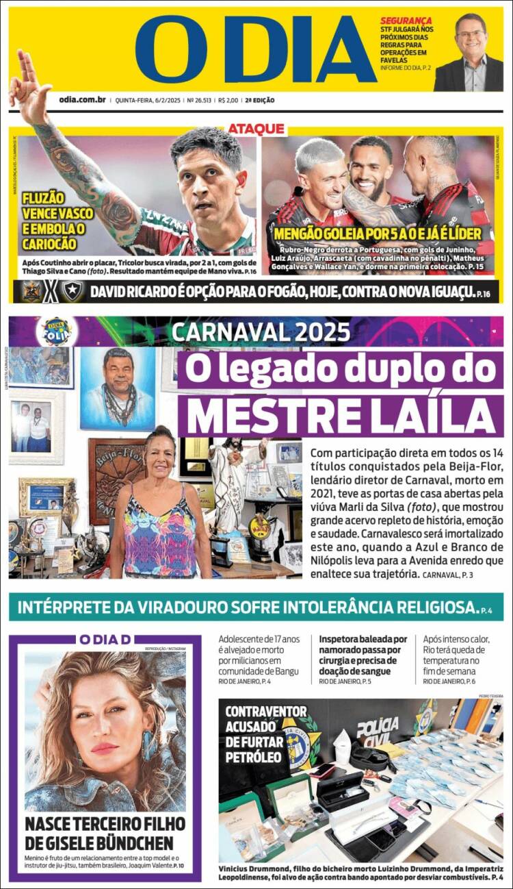 Portada de O Dia (Brasil)