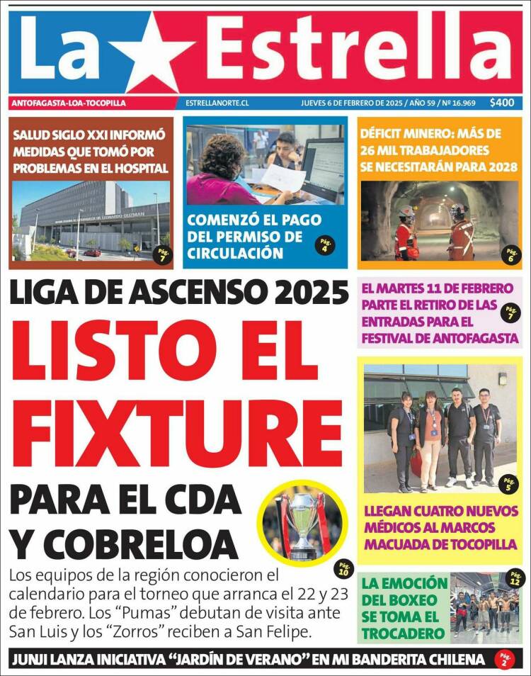 Portada de La Estrella del Norte (Chile)