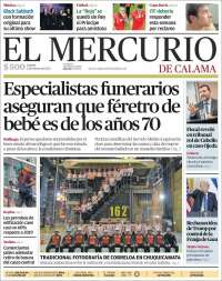 Portada de El Mercurio - Calama (Chile)