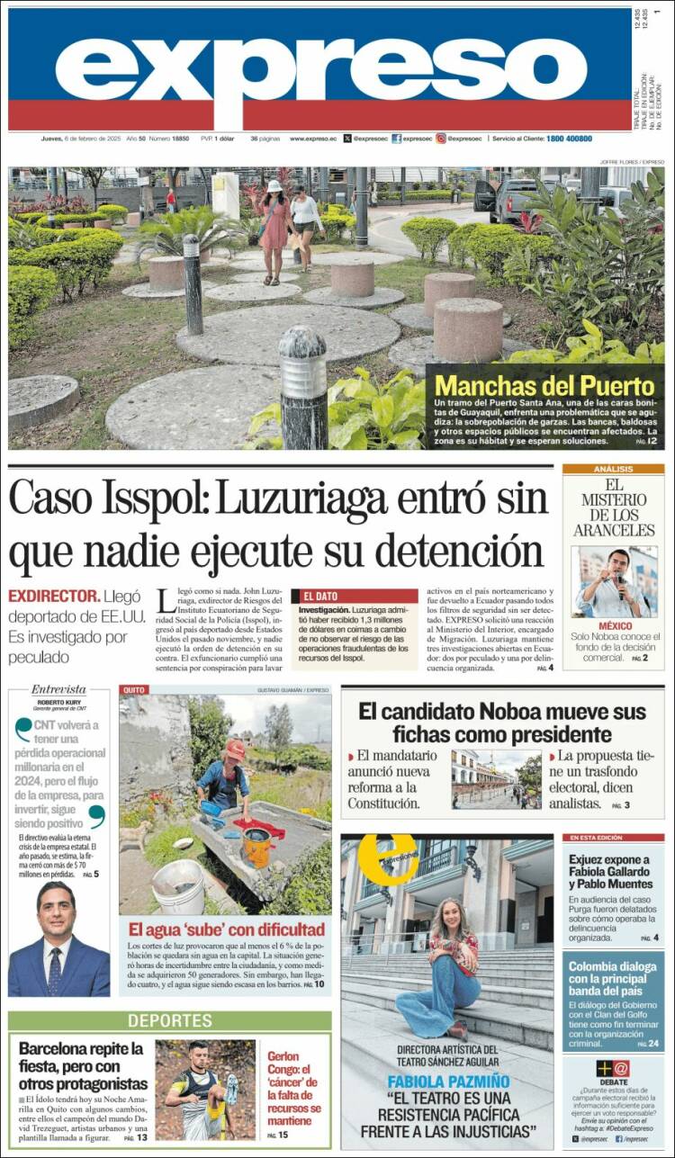 Portada de Expreso (Ecuador)