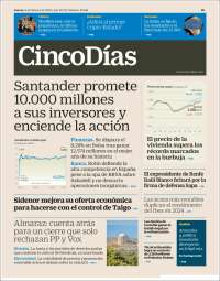 Portada de Cinco Días (España)