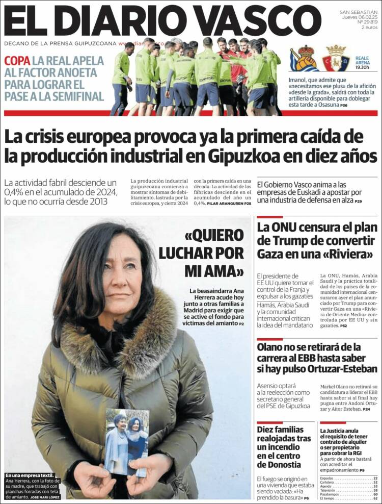 Portada de Diario Vasco (España)