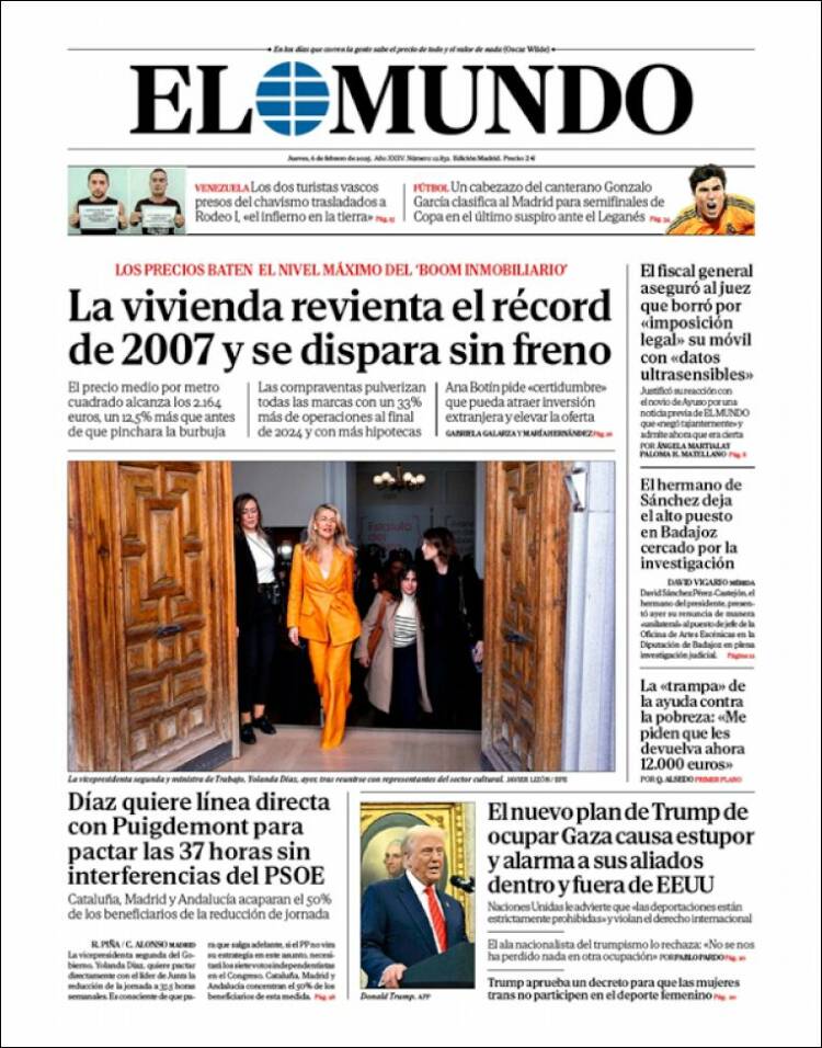 Portada de El Mundo (España)