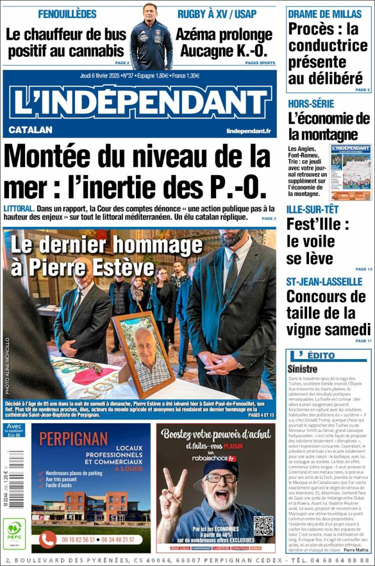 Portada de Le Indépendant (Francia)