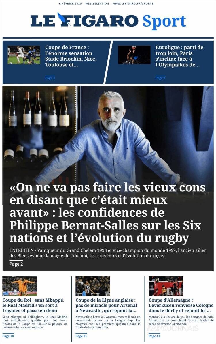 Portada de Le Figaro Sport (Francia)