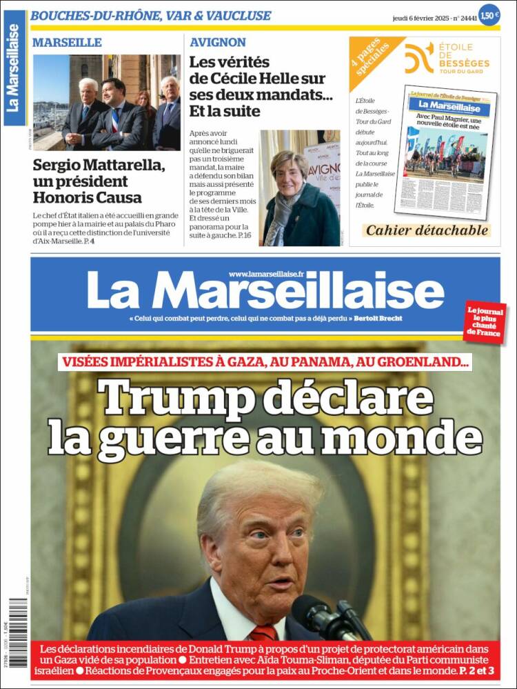 Portada de La Marseillaise (Francia)