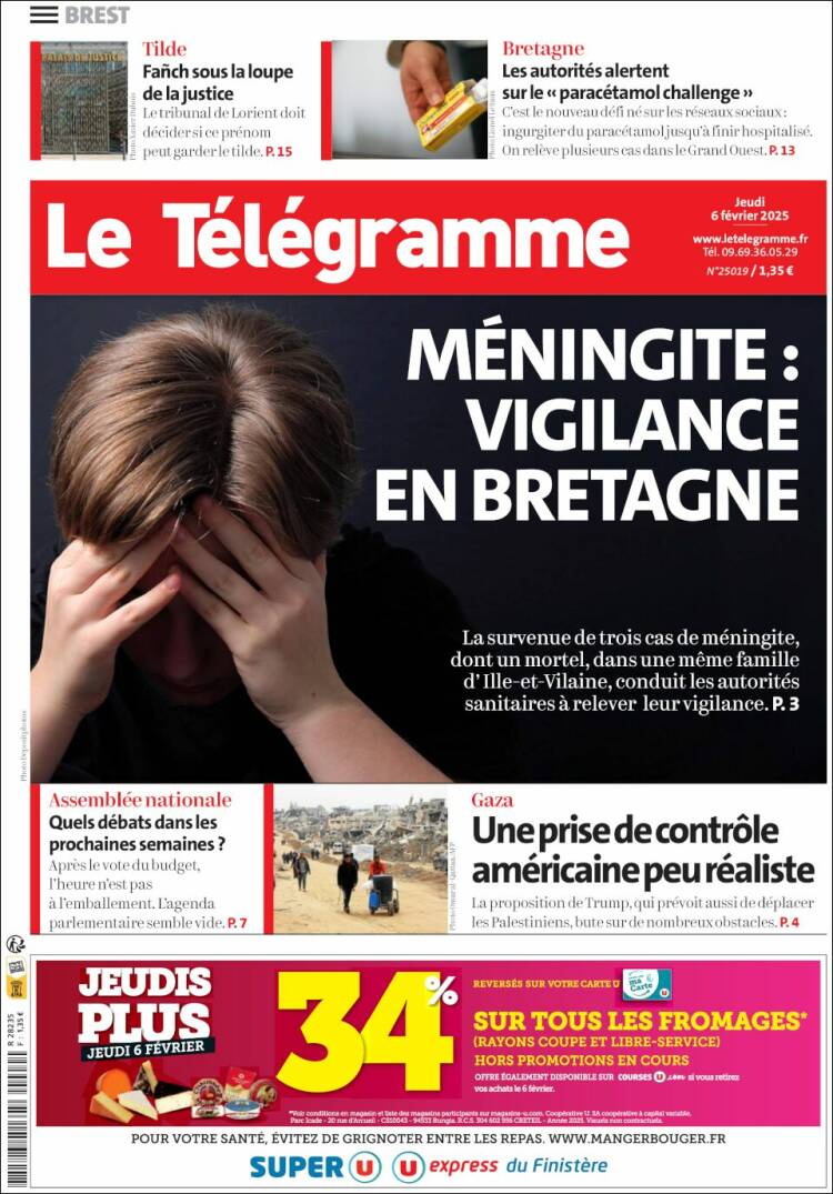Portada de Télégramme (Francia)