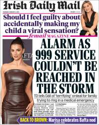 Portada de Irish Daily Mail (Irlande)