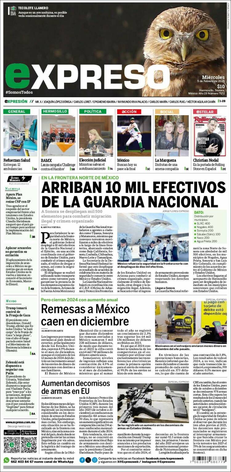 Portada de Expreso (M&eacute;xico)