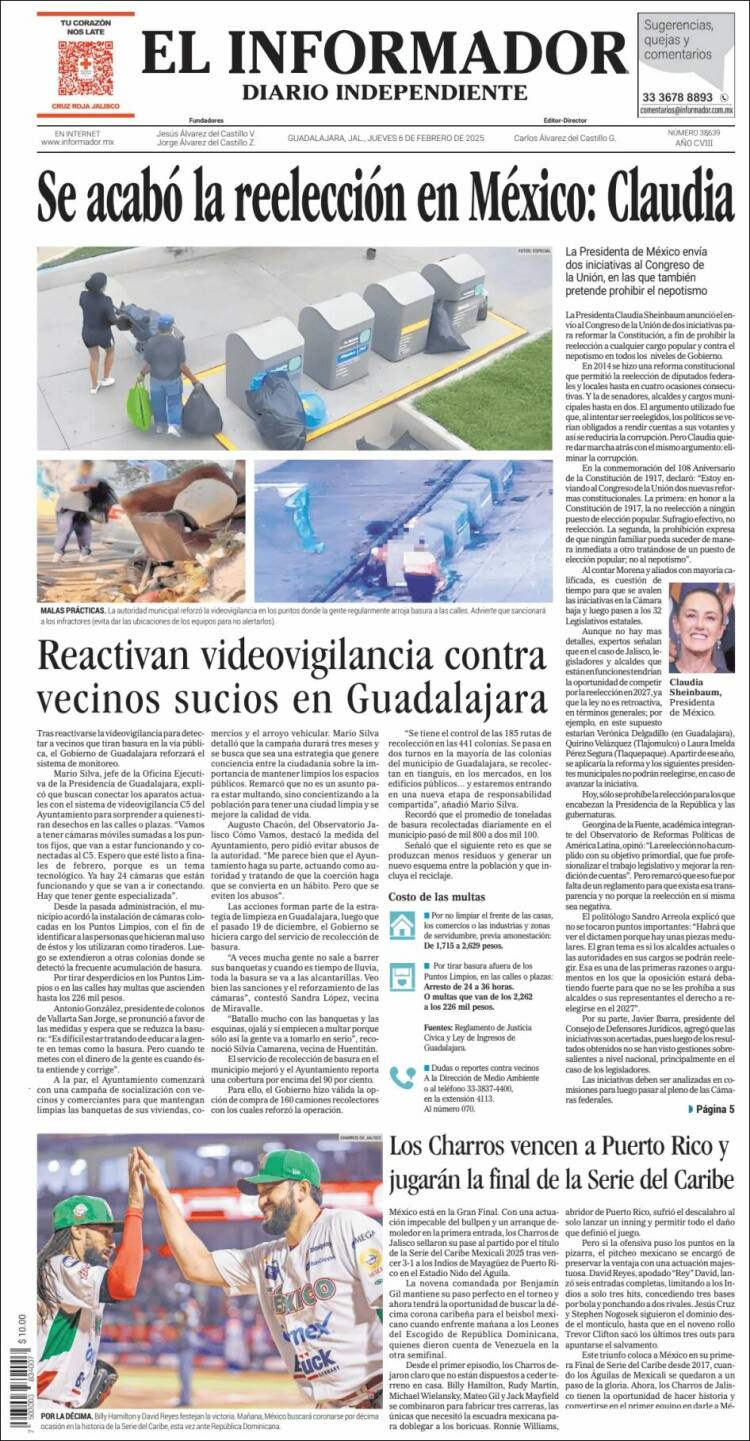 Portada de El Informador (M&eacute;xico)