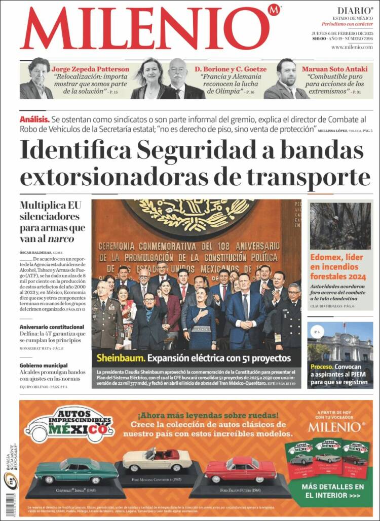 Portada de Milenio - Estado de México (M&eacute;xico)