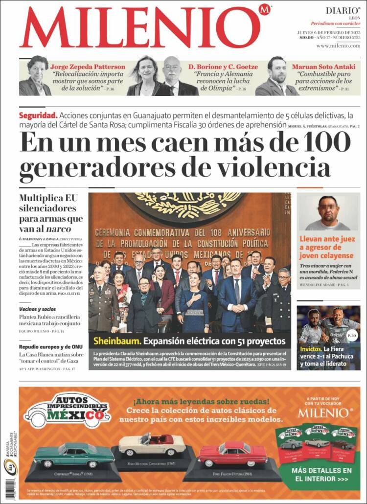 Portada de Milenio de León (M&eacute;xico)
