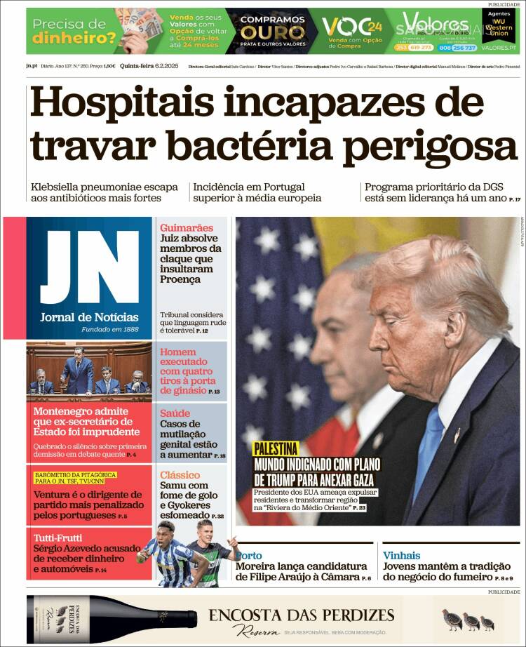 Portada de Jornal de Notícias (Portugal)