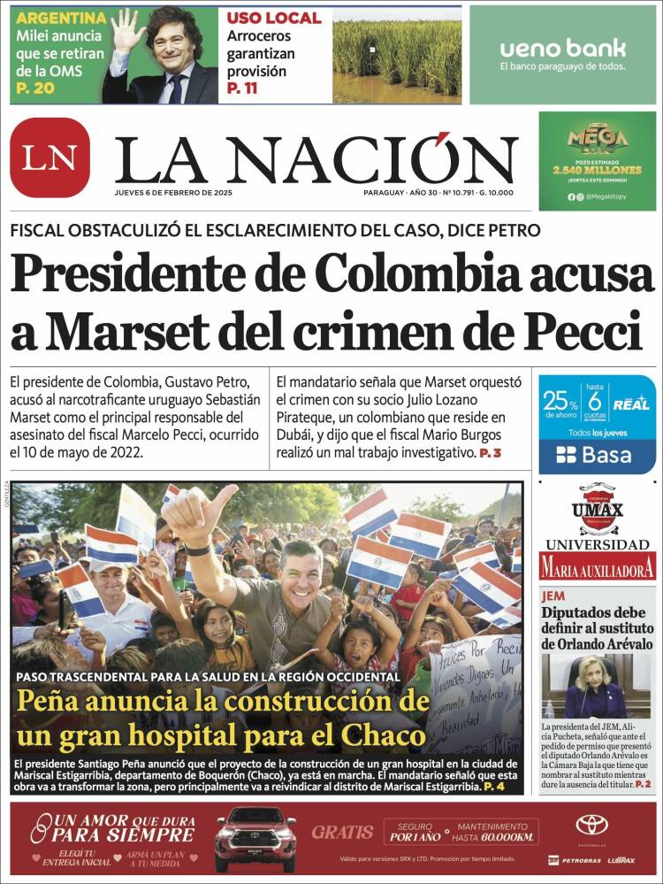 Portada de La Nación (Paraguay)