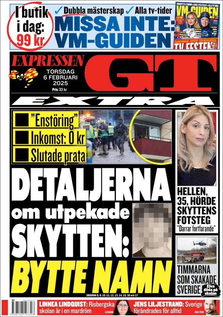 Portada de Göteborgstidningen (Suecia)