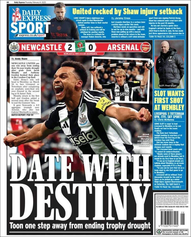 Portada de Express Sport (Reino Unido)