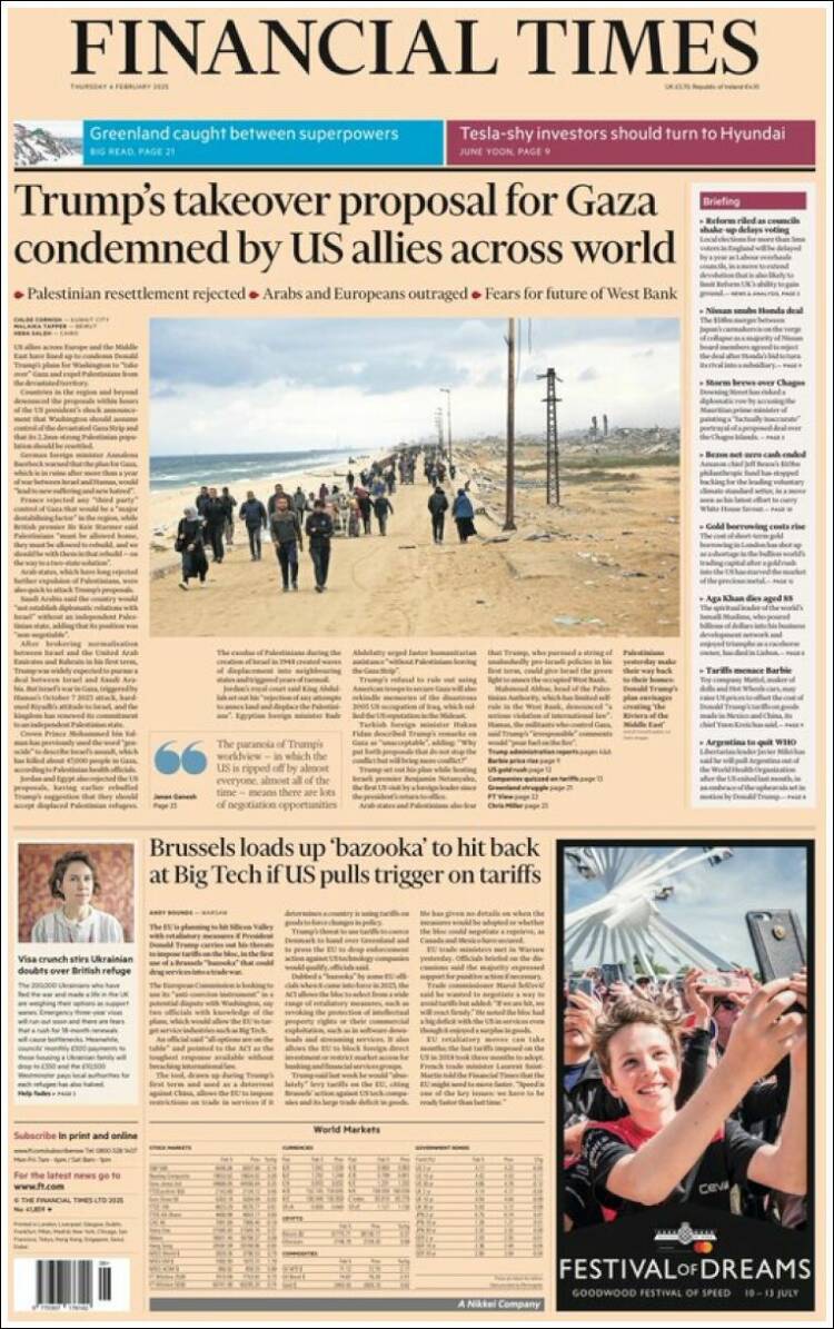 Portada de Financial Times (Reino Unido)