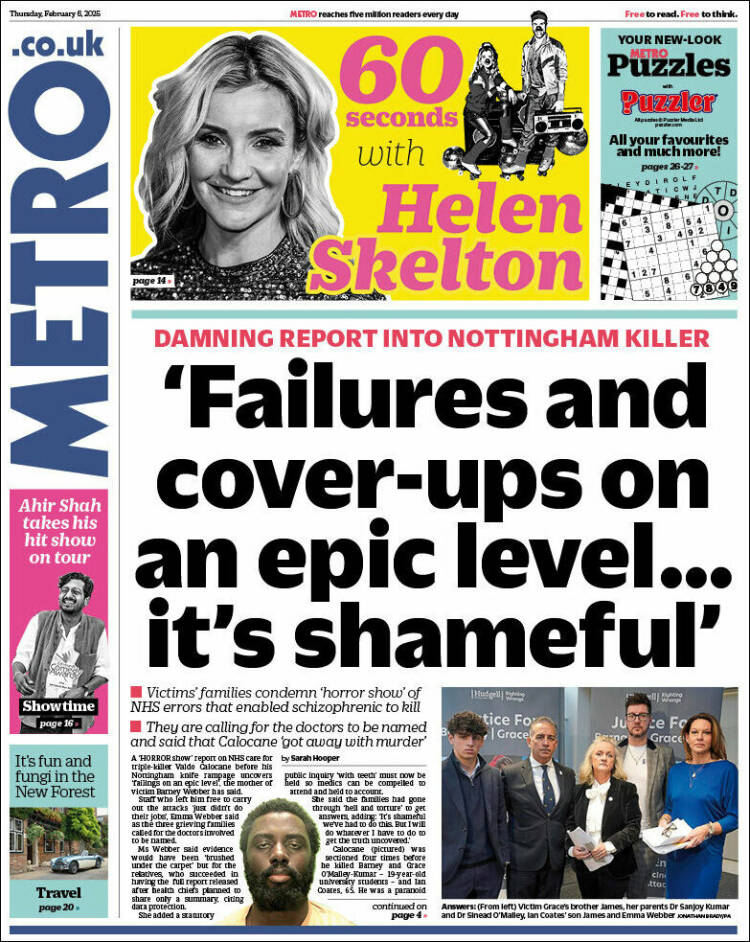 Portada de Metro (Reino Unido)