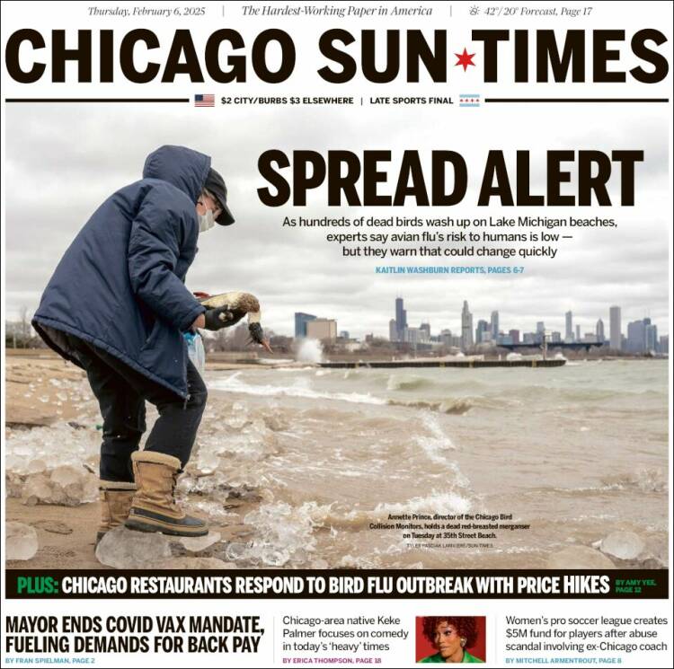 Portada de Chicago Sun-Times (USA)