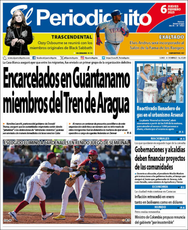 Portada de Periodiquito de Aragua (Venezuela)