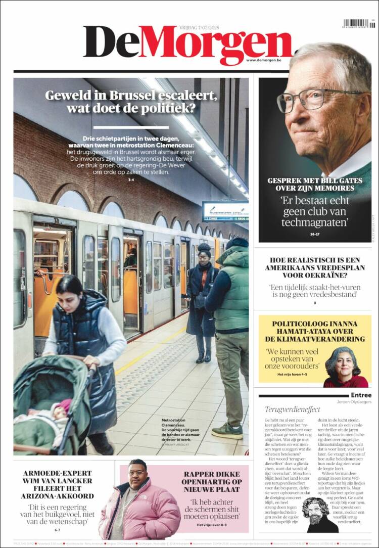 Portada de De Morgen (B&eacute;lgica)
