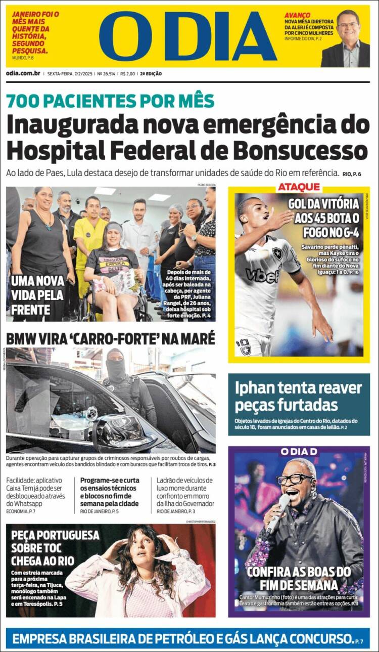 Portada de O Dia (Brasil)