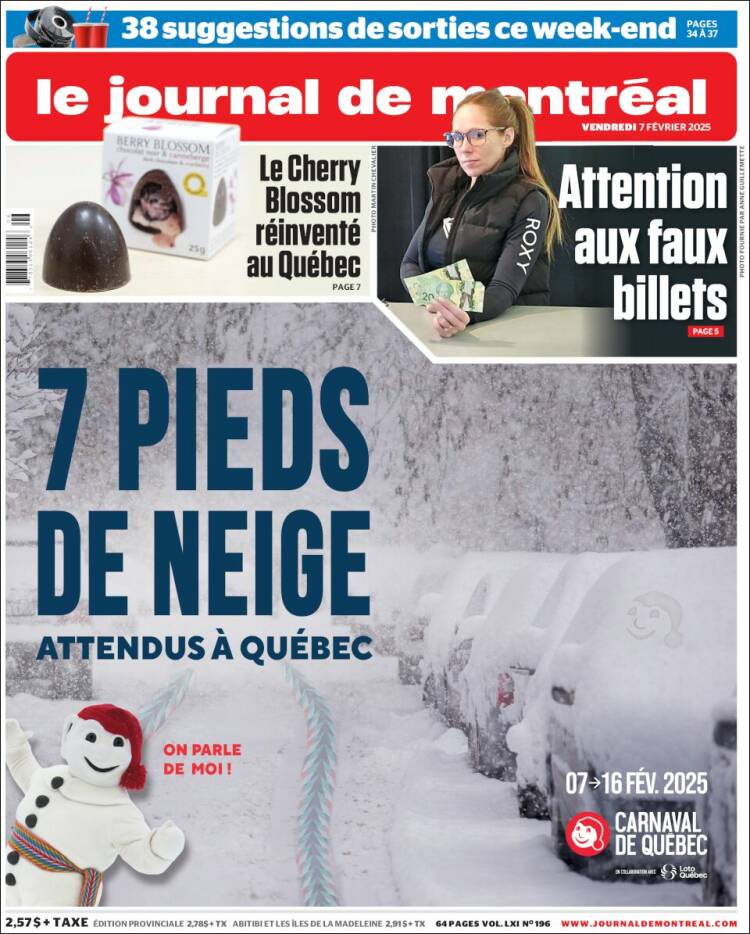 Portada de Le Journal de Montréal (Canadá)