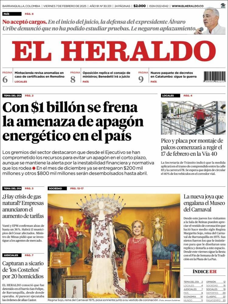 Portada de El Heraldo (Colombia)
